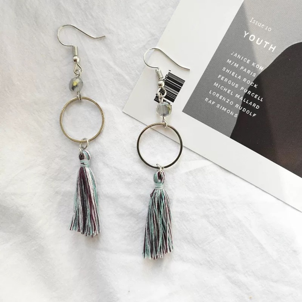 Fringe tassel  hoop earrings